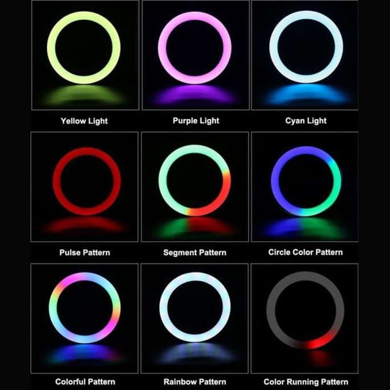 oem led ring light rgb 10 inch with tripod for make up vlog tiktok ringlight
