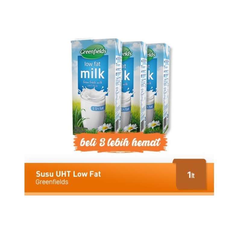 Jual Greenfields Susu Uht Low Fat 1 L 3 Pcs Paket Murah Mei 2021 Blibli