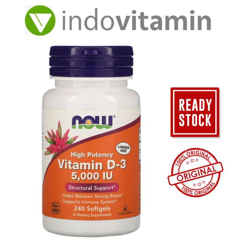 Jual Now Foods Vitamin D3 5000 Iu Suplemen Kesehatan 240 Softgels Online November 2020 Blibli Com