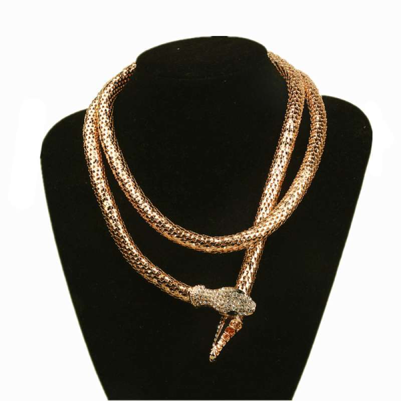 Jual Chain Fashion Snake Necklace Gold 