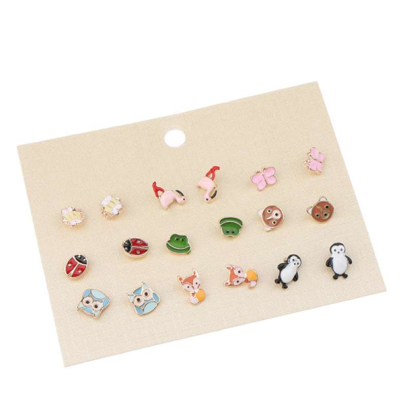 Jual 9 Pairs Lovely Mixed Color Ladybug Flamingo Owl Frog Stud Earrings Sets Terbaru Juli 2021 Blibli