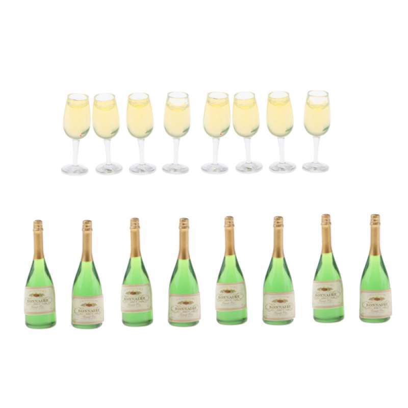 Jual OEM Wine Bottle Cup Set Doll House Model DIY Miniature ...