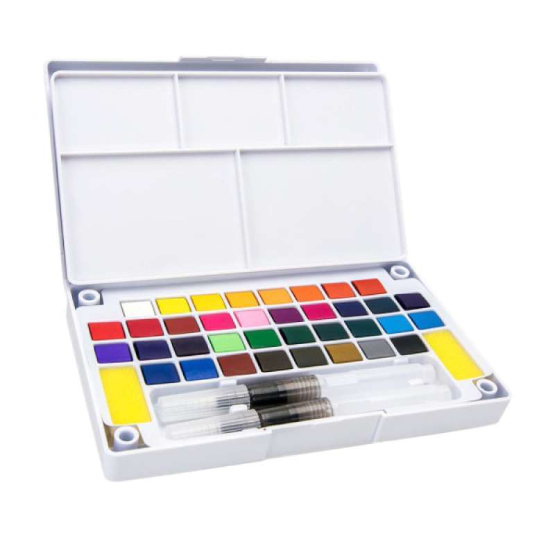 Promo Watercolor Paints Set 24 Colors Painting Art Artist Kit With Brush Palette Di Seller Homyl - China | Blibli