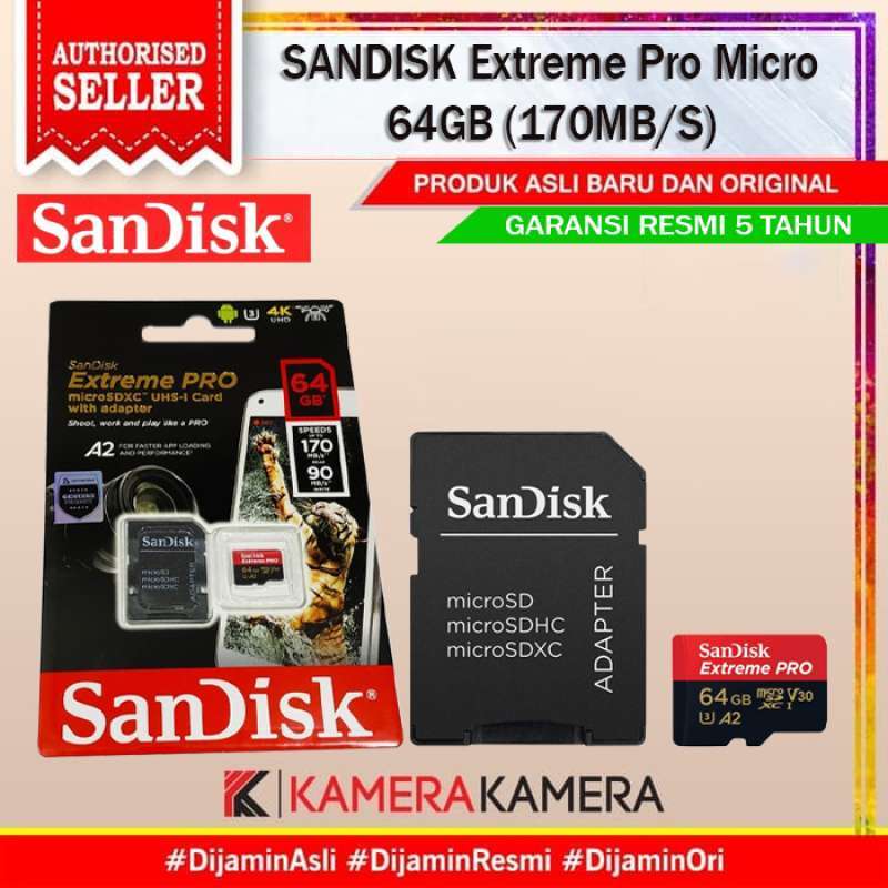 Jual Sandisk Extreme Pro Microsd 64gb Sdxc Uhs 1 A2 V30 Online Oktober 2020 Blibli Com