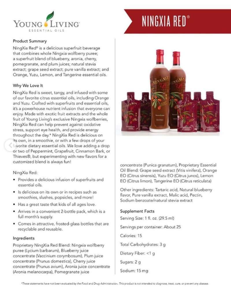 Jual Young Living Ningxia Red Sachet 60ml 100% Original di ...