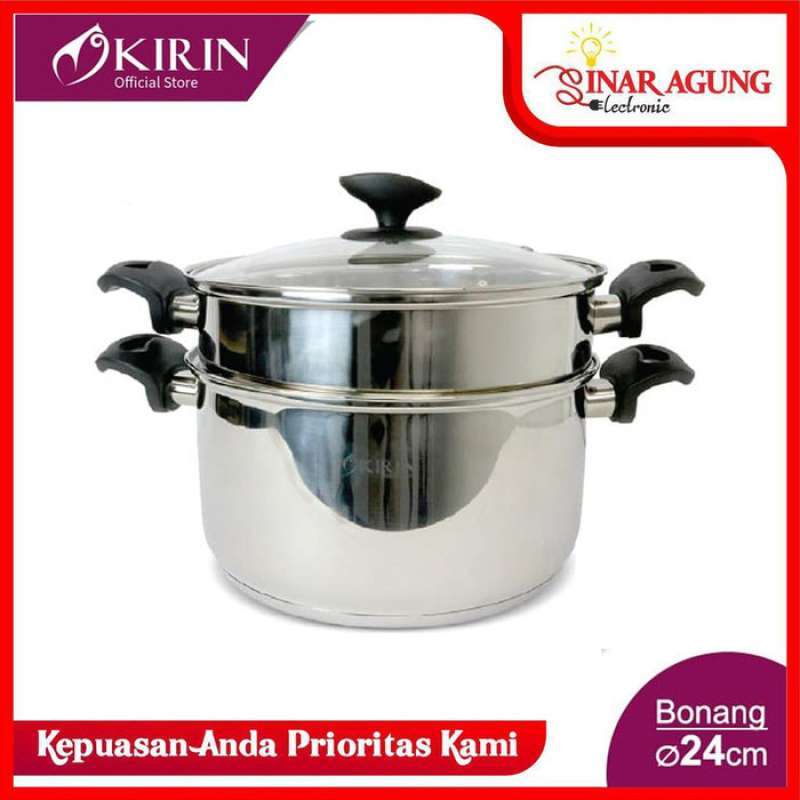 Jual Kirin Bonang Steamer Pot 24cm Panci Dijamin Ori Stainless Steel Online September 2020 Blibli Com