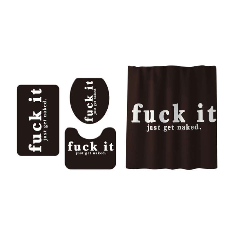 Jual Creatvie Bathroom Set Shower Curtain With Rug Mat Toilet Lid Cover Online November 2020 Blibli Com