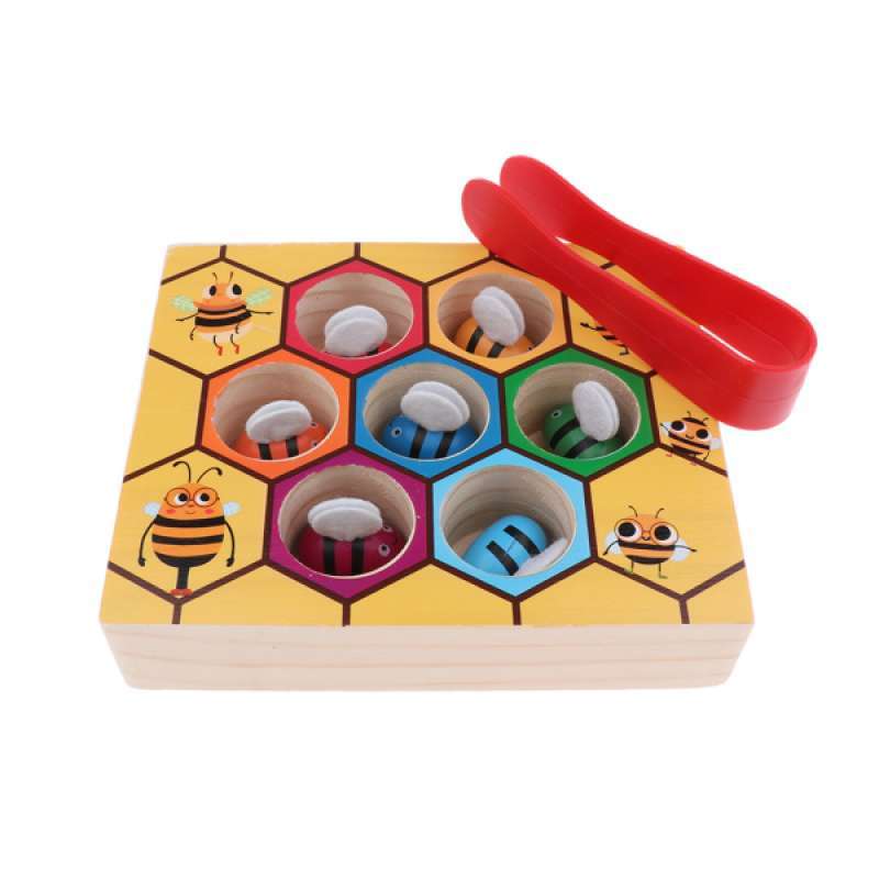 Jual Toddler Bee Picking Box Kids Color Sort Counting Toys Wooden Montessori Toy Online Desember 2020 Blibli