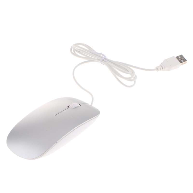 Jual Ultra Thin Slim Usb Optical Wired Mouse For Pc Laptop Windows Apple Silver Online November 2020 Blibli