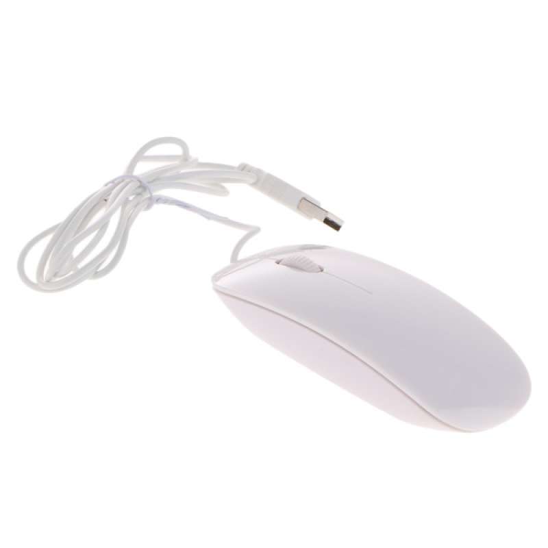 ultra thin slim usb optical wired mouse for pc laptop windows apple white