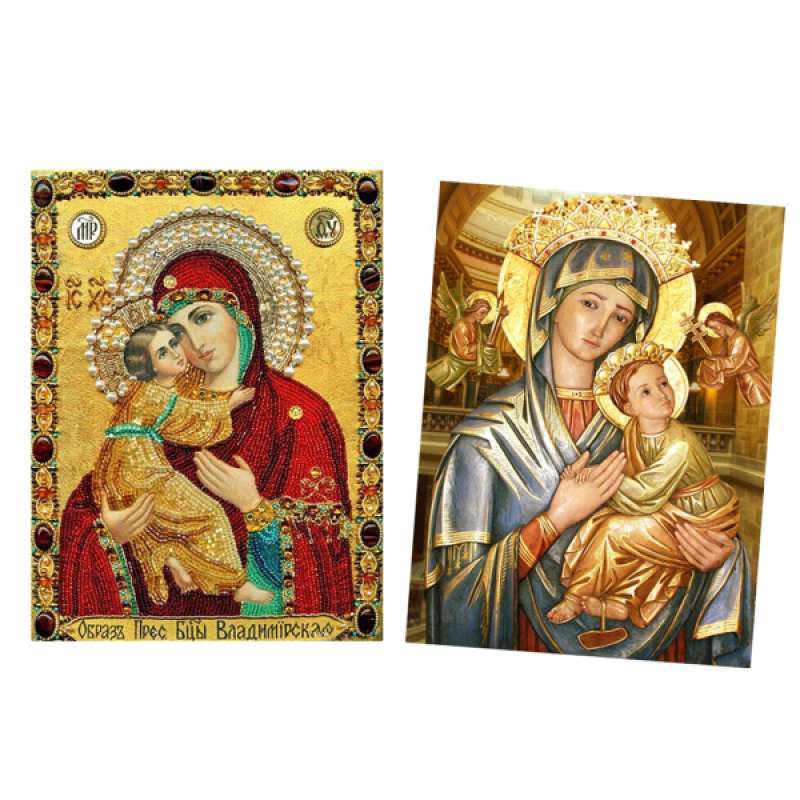 Jual 2pcs Religious Madonna Design Diy Diamond Painting Picture Craft Home Decor Online November 2020 Blibli Com