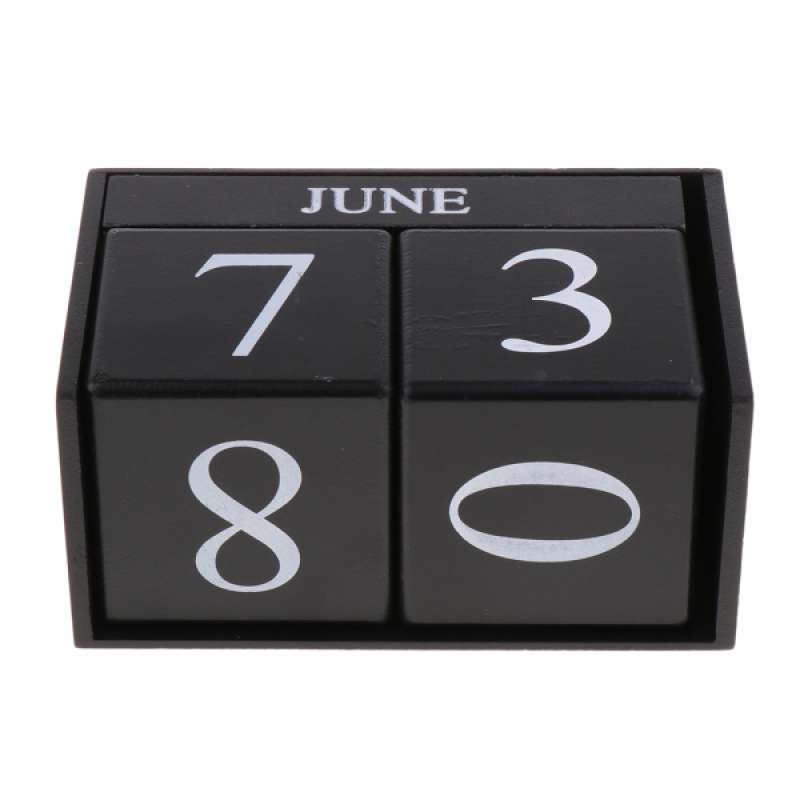 Jual Perpetual Wood Rustic Calendar Vintage Wooden Block Date Home Office Decor Online September 2020 Blibli Com