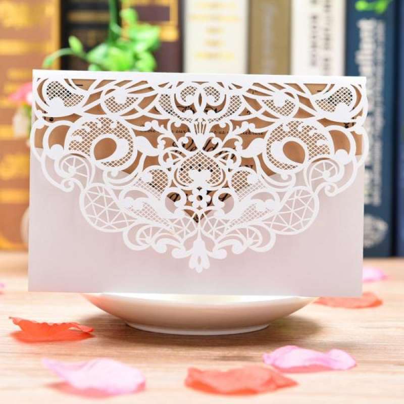 Jual 10pcs Laser Cut Flower Greeting Cards Invitations Blank Envelope For Wedding Online Januari 2021 Blibli
