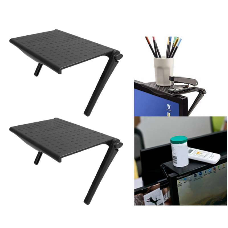 2x tv screen top shelf monitor mount organizer for computer monitor flat screen