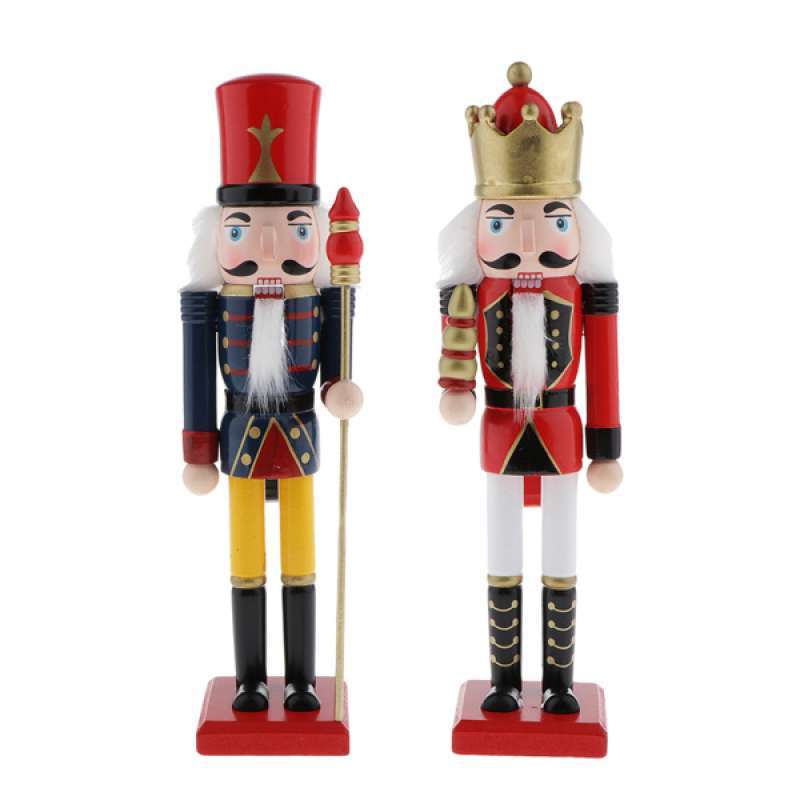 Jual 2pcs Wooden Nutcracker Figures King Soldier Classic Decor Toy Christmas Gift Decoration 30cm Figurine Collection Holiday Present Online November 2020 Blibli