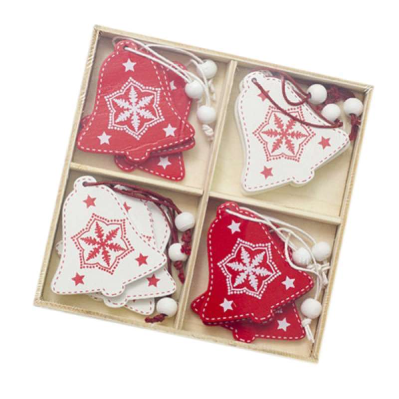 Download Jual 12pcs Wooden Christmas Bell Crafts With Box Xmas Tree Hanging Tags Ornaments Online November 2020 Blibli PSD Mockup Templates