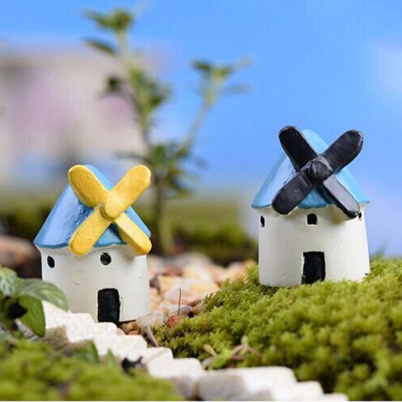 Jual Miniature Bonsai Diy Craft Terrarium Figurine Landscape Black Windmill Decor Online Desember 2020 Blibli