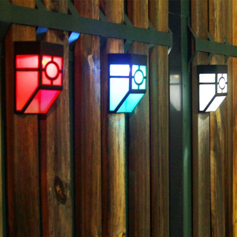 Jual Solar Powered Led Lights Outdoor Wall Mounted Waterproof Patio Colorful Lamp Online Oktober 2020 Blibli Com