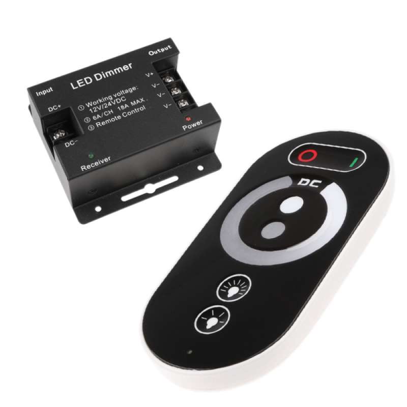 dc12v 24v wireless single color led strip light dimmer rf remote controller