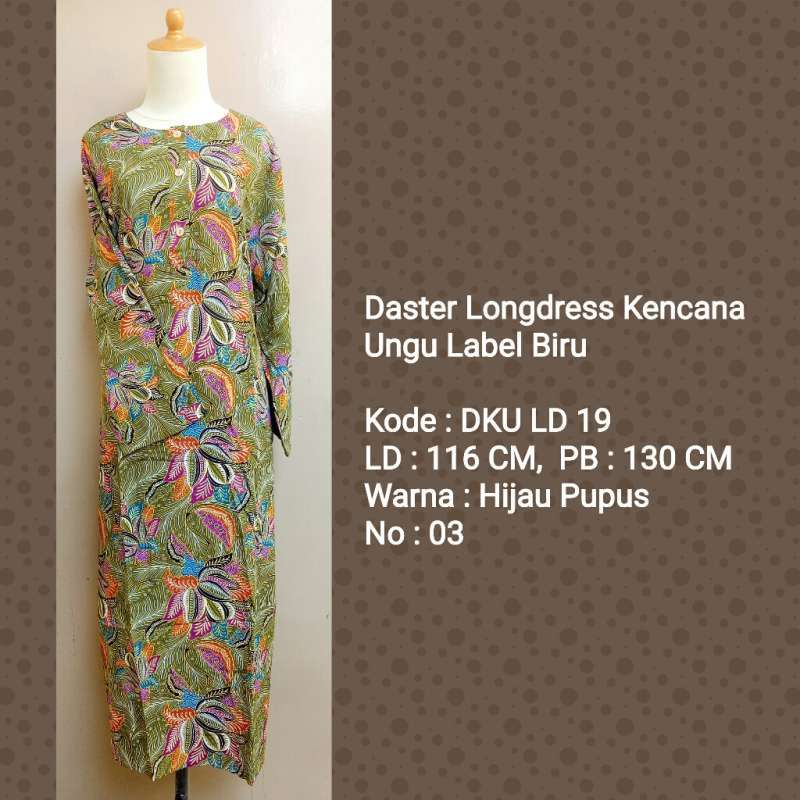 Jual Daster Kencana Ungu Batik Label Biru - Kode LD19 S01 All ...