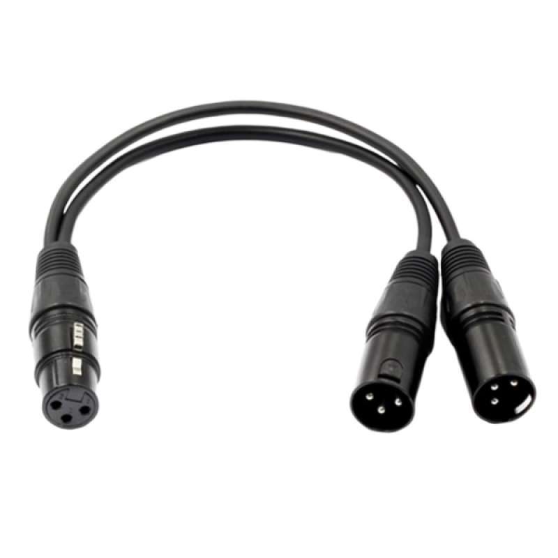 4Pcs 3Pin XLR Female to Dual Male Y Splitter Adapter Cable for Microphone 