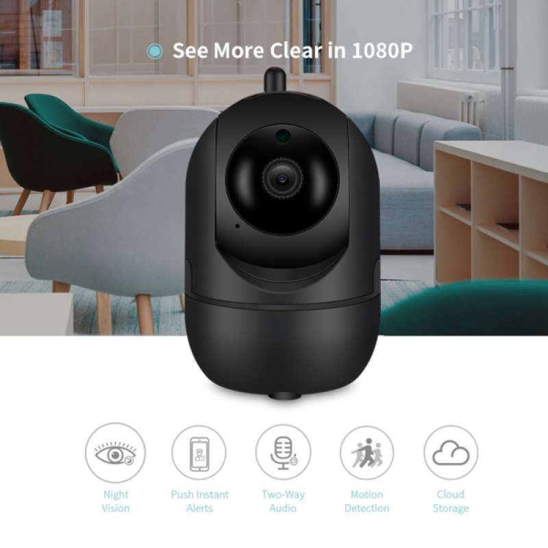 AI Human Auto Tracking 2MP HD IP Camera IR Night Vision Wireless Wifi Black AI Human Auto Tracking 2MP HD IP Camera IR Night Vision Wireless Wifi Black