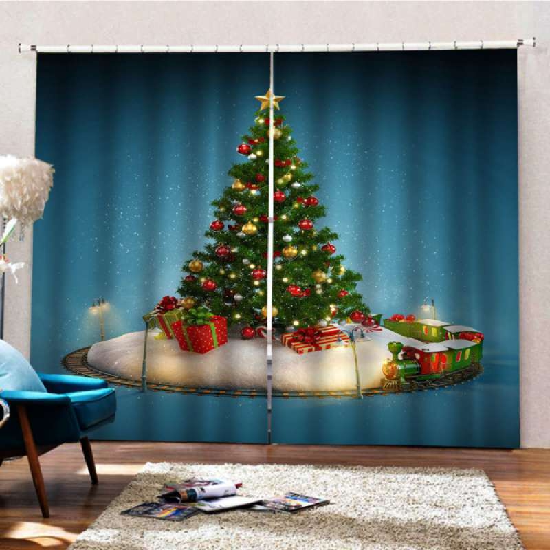 Jual Christmas Pattern Living Room Bedroom Window Drapes For Home Kids Room Decor Online November 2020 Blibli