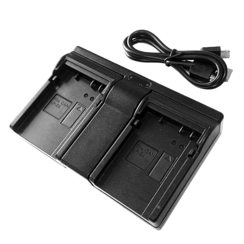 dual channel 2 slots usb charger for canon lp e8 digital cameras battery