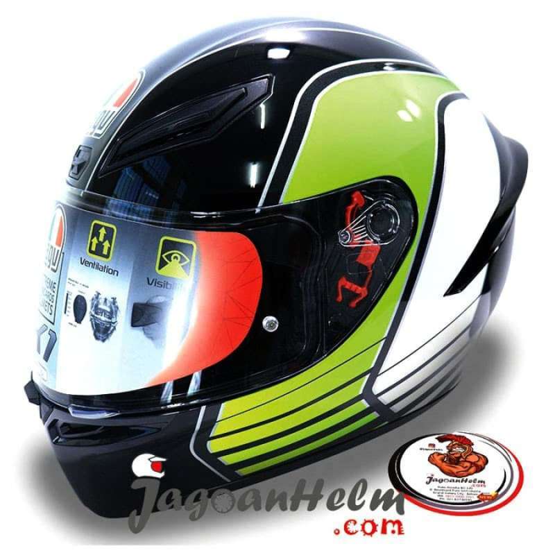 Jual AGV HELM K1 MULTI POWER | GUNMETAL WHITE GREEN | AGV K1 SINGLE VISOR  di Seller Jagoan Helm Official Store - Kota Bekasi, Jawa Barat | Blibli