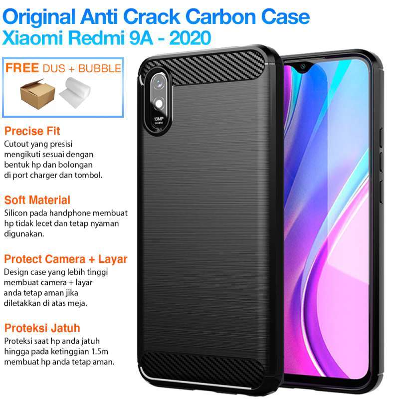 Jual Gadgetlifestyle Original Anti Crack Carbon Case Xiaomi Redmi 9a 2020 Shockproof Casing Softcase Soft Silicon Online November 2020 Blibli Com