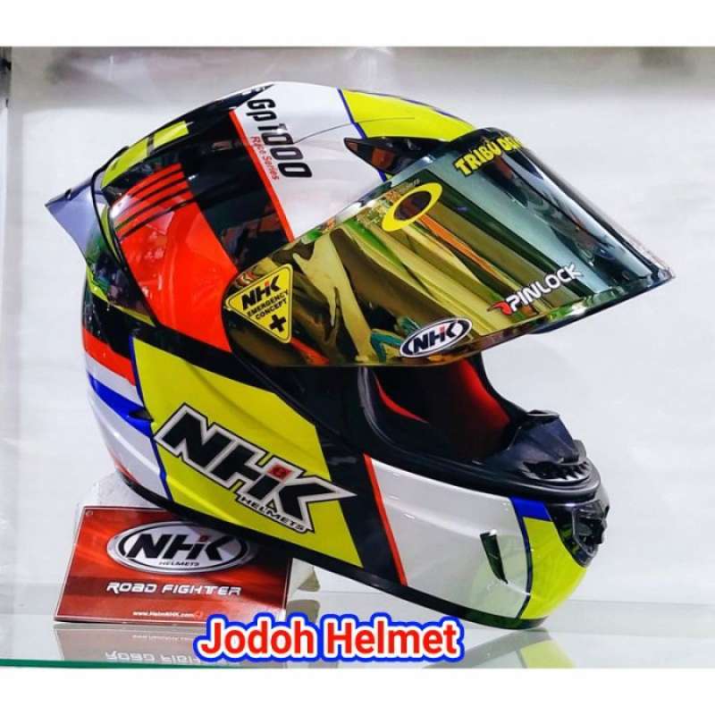 Promo Nhk Helm Gp1000 Srx Black Yellow Visor Iridium Spoiler Paket