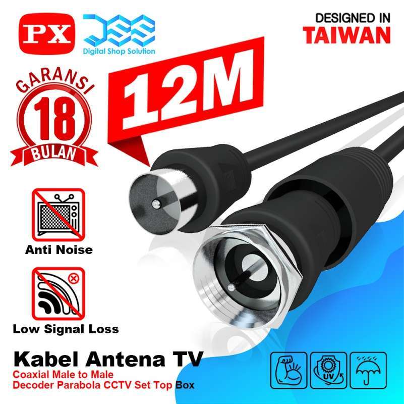 Jual 12m Kabel Antena Tv Parabola Cctv Coaxial Cable Male To Male Px Online Desember 2020 Blibli