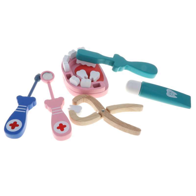 Details about   6PCS Kids Doctor Dentist Denture Model Pretend Kits Educational Wooden Toys 