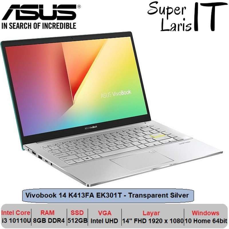 Jual Laptop Asus Vivobook 14 K413fa Intel I3 10110u 8gb 512gb 14inch W10 Online Desember 2020 Blibli