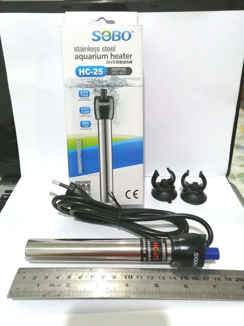 Promo heater sobo 25 watt stainless steel anti pecah pemanas air aquarium  Diskon 25% di Seller Volcano shop - Pegadungan, Kota Jakarta Barat | Blibli