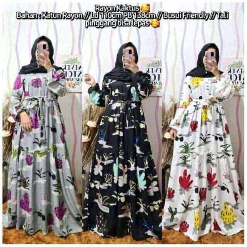 Jual Airissyshop Gamis Wanita Kaktus Bahan Katun Rayon Murah Mei 2021 Blibli