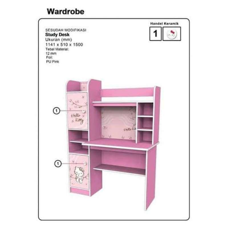 Jual Jaya Murni Furniture Meja Belajar Anak Karakter Hello Kitty Kea Panel Sd Kt 12 1017 Ml Pink Online Oktober 2020 Blibli Com