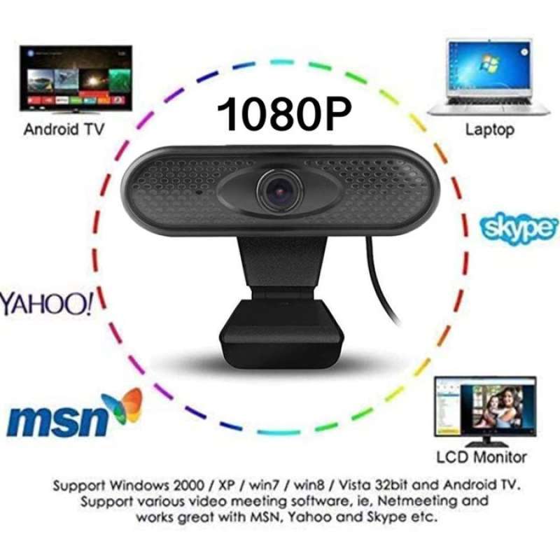 Jual Webcam 1080p Full Hd Built In Mic Web Cam Camera Live Video Pc Laptop Murah Mei 2021 Blibli