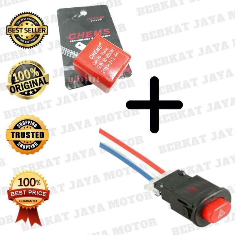 Jual Paket Saklar Tombol Holder On Off Universal Flasher Sen Kedip Online Januari 2021 Blibli