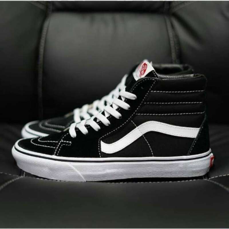 mens black and white high top vans