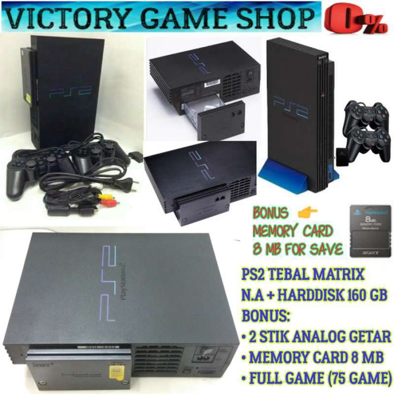PS2 PS 2 FAT SONY PLAYSTATION 2 MATRIX HARDDISK HDD 2 STIK KOMPLIT