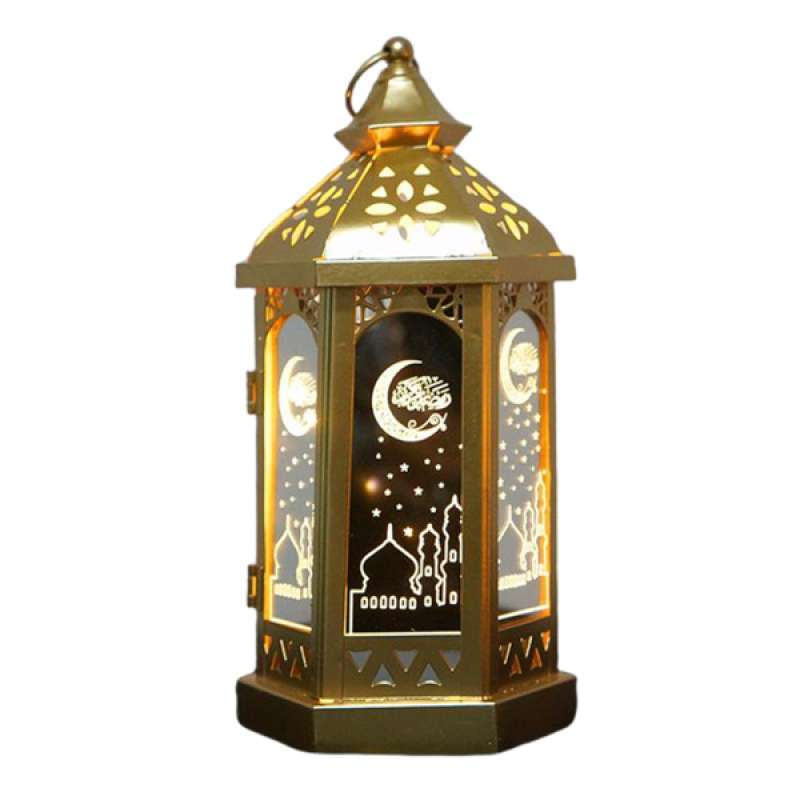 Jual Metal Led Lights Lantern Eid Mubarak Ramadan Lamp For Home Islamic Supplies Online April 2021 Blibli