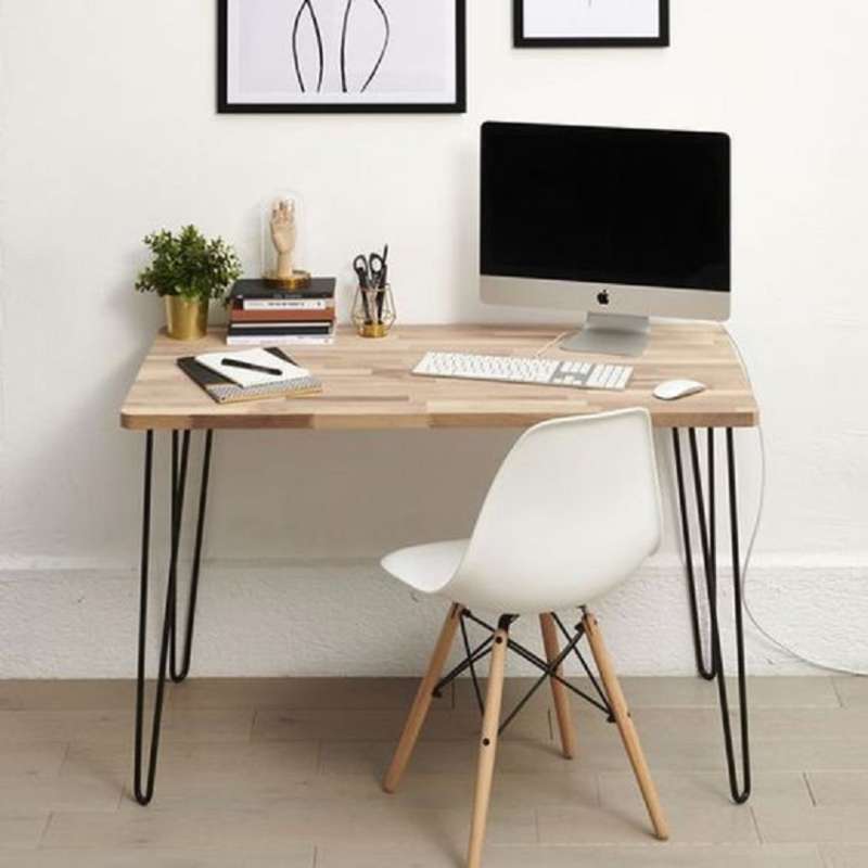 Jual Guninco Meja Hairpin Table Meja Kantor Kayu Meja Belajar Cafe Interior 80cm Online Oktober 2020 Blibli Com