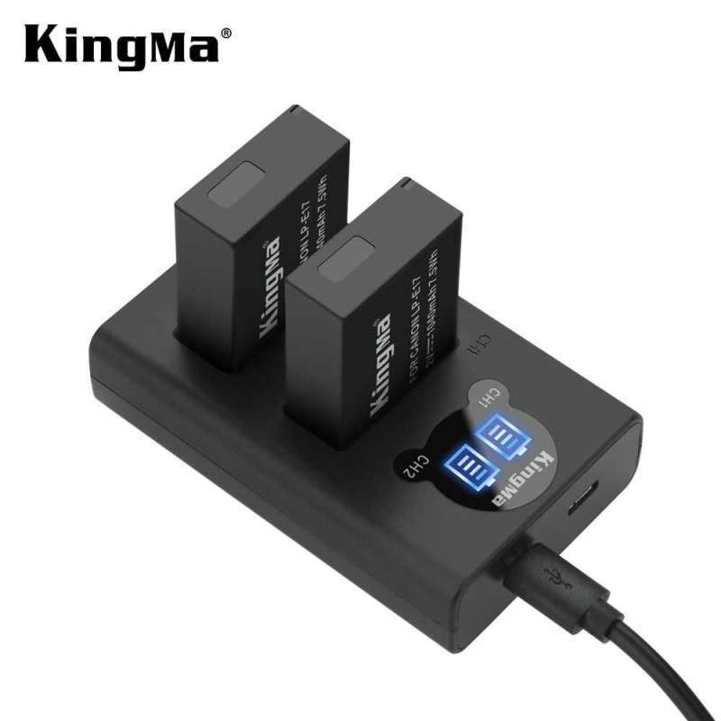 kingma dual charger bm048 2 baterai lp e17 canon eos 77d m3 m5 m6