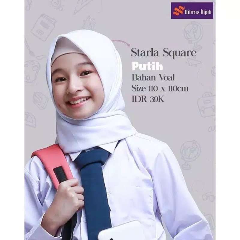 Jual Nibras Kerudung Segiempat Sekolah Polos Nibras Hijab Starla Square Online Januari 2021 Blibli