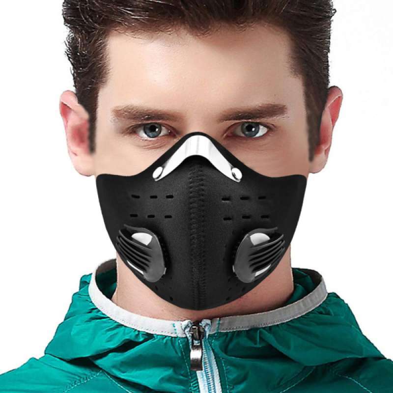 Jual 2pcs Cycling Half Face Mask Facemask Anti-dust PM2.5 Filter