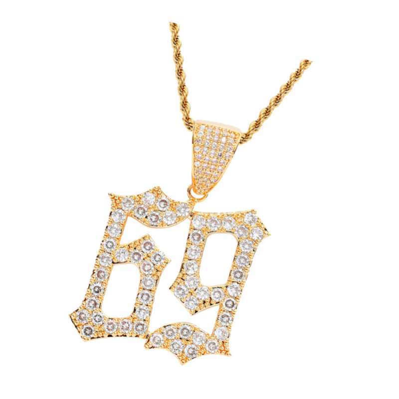 Hip Hop Number 69 Pendant Necklace 