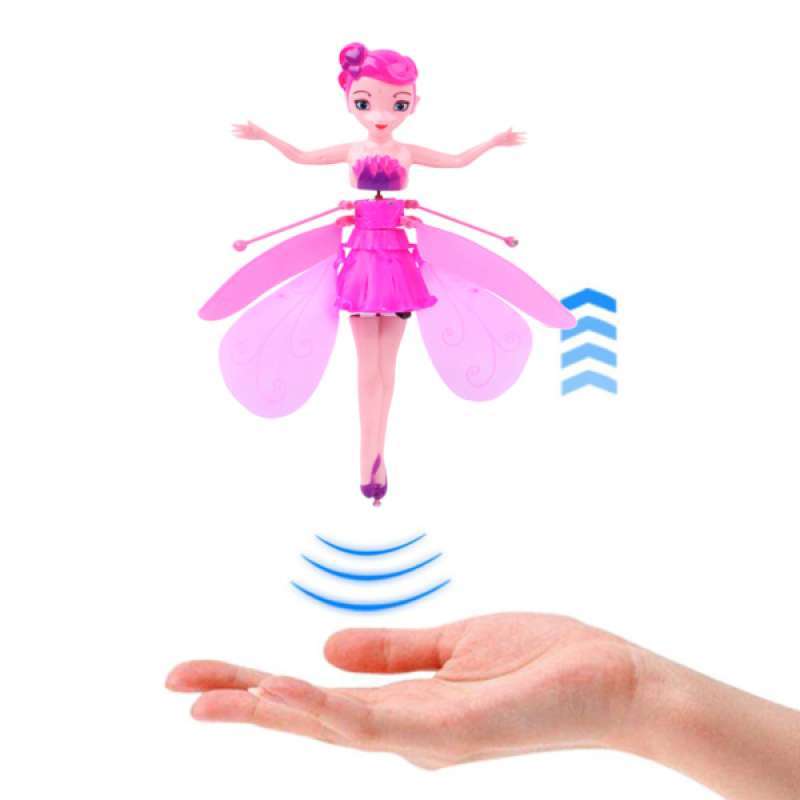 Little Fairy Induction Flying Toy is The Best Gift for Girls,Blue Rechargeable Infrared Induction Remote Control Flying Toy 