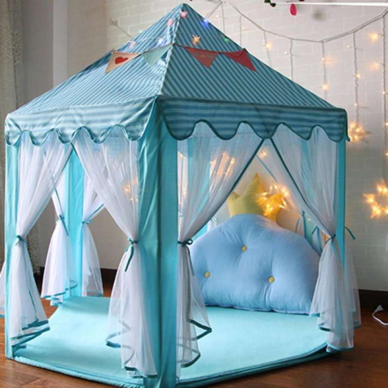 2Pcs Kids Playhouse Play Tent Hexagonal Mat Baby Bedroom Floor Game Carpet 