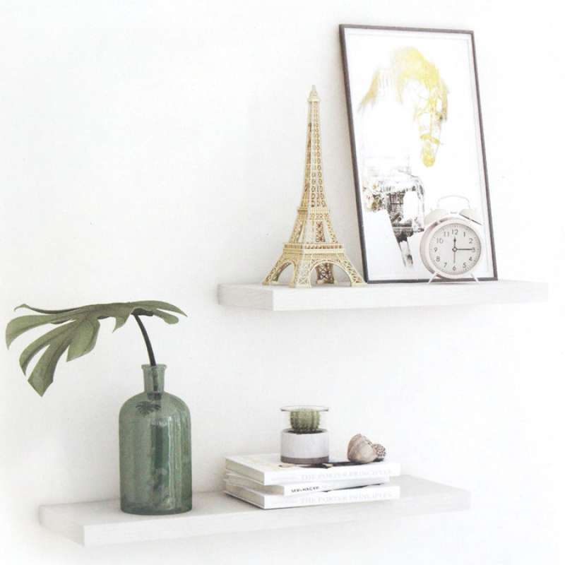 Jual Floating Shelf L80 White Wood Informa Terbaru Juni 2021 Blibli